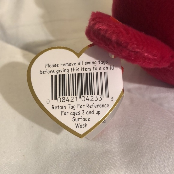 “Valentina” TY Beanie Baby, Red Bear, Vintage Collectible 1998 - Picture 7 of 11